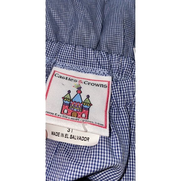 Castles and Crowns ruffle skirt navy blue gingham NWOT 3T - Picture 2 of 3